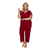 Piżama damska PB 7259 burgundy red
