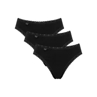 Figi Cotton Lace Tai brązowe 3-pak
